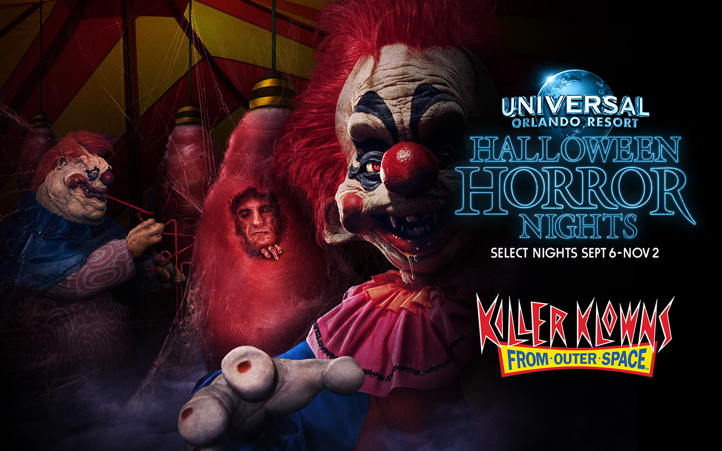 Killer Klowns de la casa del espacio exterior anunciados para Halloween Horror Nights 2019