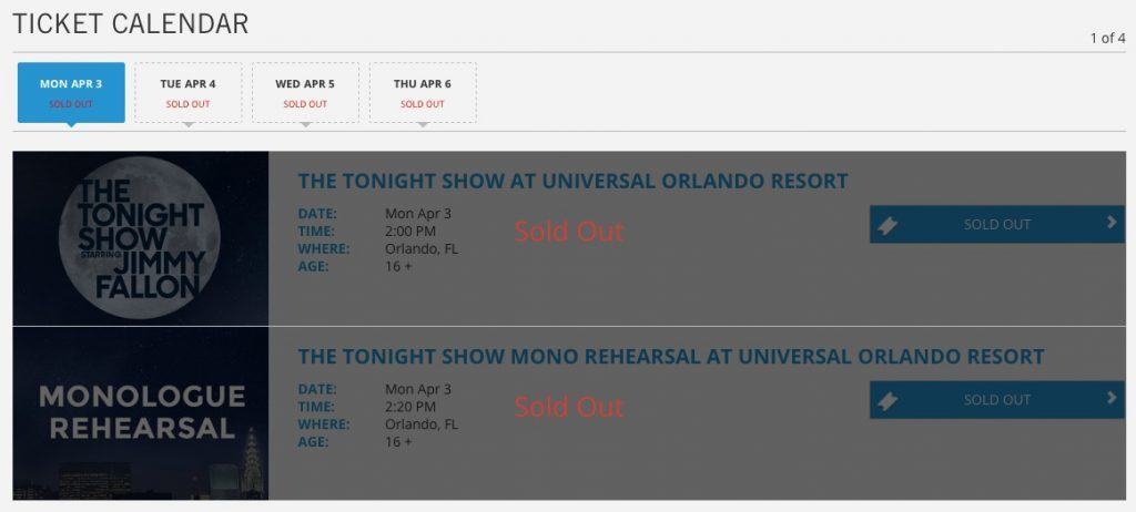 Se publica información sobre las entradas para el rodaje de The Tonight Show Starring Jimmy Fallon en Universal Orlando Resort