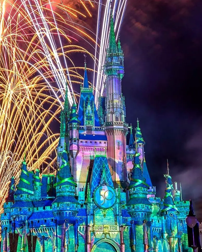 Fotografía de fuegos artificiales de Disney